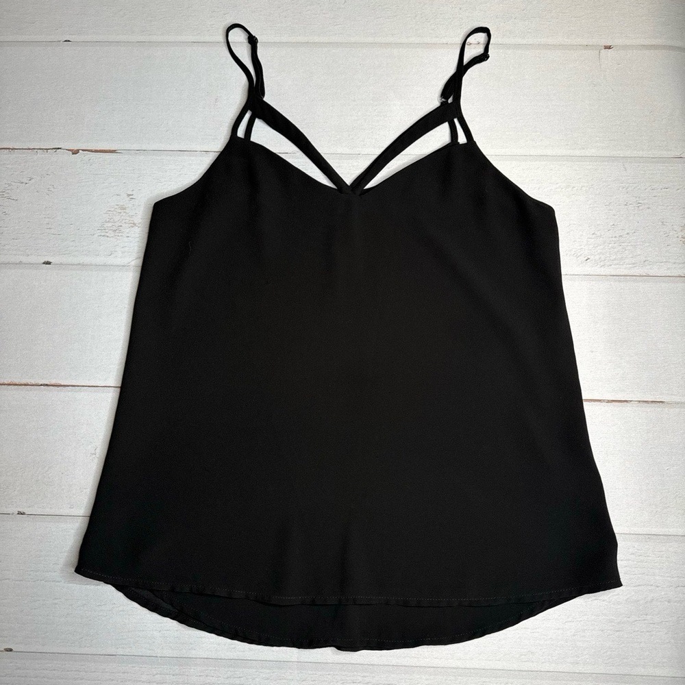 Naked Zebra Black Adjustable Spaghetti Strap Detail Top Size Small